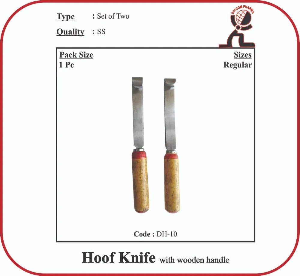 Hoof Knife With  Wooden Handle